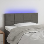 vidaXL Tăblie de pat cu LED, gri închis, 100x5x78/88 cm, catifea vidaXL Tăblie de pat cu LED, gri închis, 100x5x78/88 cm, catifea