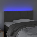vidaXL Tăblie de pat cu LED, gri închis, 100x5x78/88 cm, catifea vidaXL Tăblie de pat cu LED, gri închis, 100x5x78/88 cm, catifea