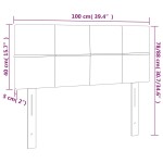 vidaXL Tăblie de pat cu LED, albastru închis, 100x5x78/88 cm, catifea