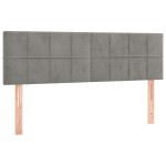 vidaXL Tăblie de pat cu LED, gri deschis, 144x5x78/88 cm, catifea