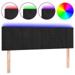 vidaXL Tăblie de pat cu LED, negru, 144x5x78/88 cm, catifea vidaXL Tăblie de pat cu LED, negru, 144x5x78/88 cm, catifea