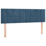 vidaXL Tăblie de pat cu LED, albastru închis, 144x5x78/88 cm, catifea