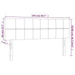 vidaXL Tăblie de pat cu LED, albastru închis, 144x5x78/88 cm, catifea