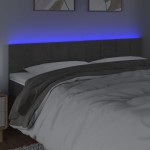 vidaXL Tăblie de pat cu LED, gri închis, 160x5x78/88 cm, catifea vidaXL Tăblie de pat cu LED, gri închis, 160x5x78/88 cm, catifea