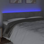 vidaXL Tăblie de pat cu LED, gri deschis, 180x5x78/88 cm, catifea vidaXL Tăblie de pat cu LED, gri deschis, 180x5x78/88 cm, catifea