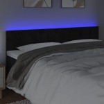 vidaXL Tăblie de pat cu LED, negru, 180x5x78/88 cm, catifea vidaXL Tăblie de pat cu LED, negru, 180x5x78/88 cm, catifea