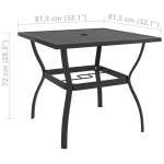 vidaXL Masă de grădină, antracit, 81,5 x 81,5 x 72 cm, oțel vidaXL Masă de grădină, antracit, 81,5 x 81,5 x 72 cm, oțel