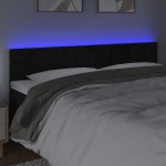 vidaXL Tăblie de pat cu LED, negru, 200x5x78/88 cm, catifea vidaXL Tăblie de pat cu LED, negru, 200x5x78/88 cm, catifea