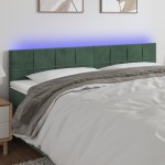 vidaXL Tăblie de pat cu LED, verde închis, 200x5x78/88 cm, catifea vidaXL Tăblie de pat cu LED, verde închis, 200x5x78/88 cm, catifea