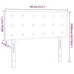 vidaXL Tăblie de pat cu LED, alb, 80x5x78/88 cm, piele ecologică