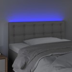 vidaXL Tăblie de pat cu LED, gri, 80x5x78/88 cm, piele ecologică vidaXL Tăblie de pat cu LED, gri, 80x5x78/88 cm, piele ecologică