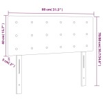vidaXL Tăblie de pat cu LED, cappuccino, 80x5x78/88cm, piele ecologică