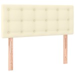 vidaXL Tăblie de pat cu LED, crem, 90x5x78/88 cm, piele ecologică vidaXL Tăblie de pat cu LED, crem, 90x5x78/88 cm, piele ecologică