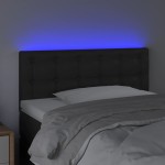 vidaXL Tăblie de pat cu LED, negru, 100x5x78/88 cm, piele ecologică vidaXL Tăblie de pat cu LED, negru, 100x5x78/88 cm, piele ecologică