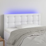 vidaXL Tăblie de pat cu LED, alb, 100x5x78/88 cm, piele ecologică vidaXL Tăblie de pat cu LED, alb, 100x5x78/88 cm, piele ecologică