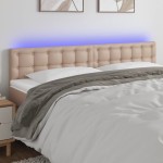 vidaXL Tăblie de pat cu LED cappuccino 160x5x78/88 cm piele ecologică vidaXL Tăblie de pat cu LED cappuccino 160x5x78/88 cm piele ecologică