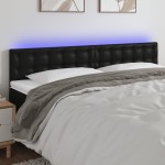 vidaXL Tăblie de pat cu LED, negru, 180x5x78/88 cm, piele ecologică vidaXL Tăblie de pat cu LED, negru, 180x5x78/88 cm, piele ecologică
