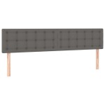 vidaXL Tăblie de pat cu LED, gri, 180x5x78/88 cm, piele ecologică vidaXL Tăblie de pat cu LED, gri, 180x5x78/88 cm, piele ecologică