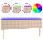 vidaXL Tăblie de pat cu LED cappuccino 180x5x78/88cm piele ecologică vidaXL Tăblie de pat cu LED cappuccino 180x5x78/88cm piele ecologică