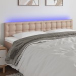 vidaXL Tăblie de pat cu LED cappuccino 180x5x78/88cm piele ecologică vidaXL Tăblie de pat cu LED cappuccino 180x5x78/88cm piele ecologică
