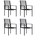 vidaXL Scaune de grădină, 4 buc., negru, ratan PVC vidaXL Scaune de grădină, 4 buc., negru, ratan PVC
