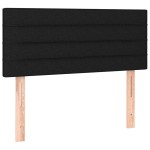 vidaXL Tăblie de pat cu LED, negru, 80x5x78/88 cm, textil