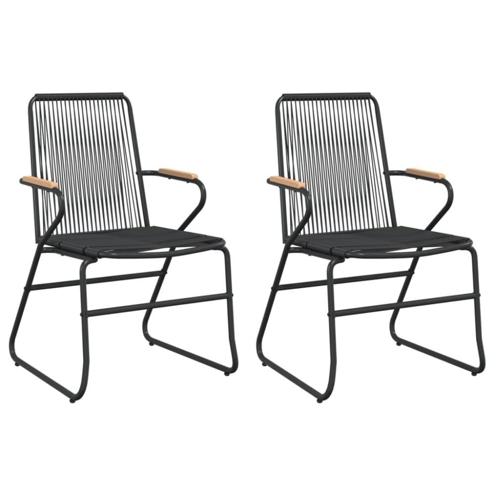 vidaXL Scaune de grădină, 2 buc., negru, 58x59x85,5 cm, ratan PVC