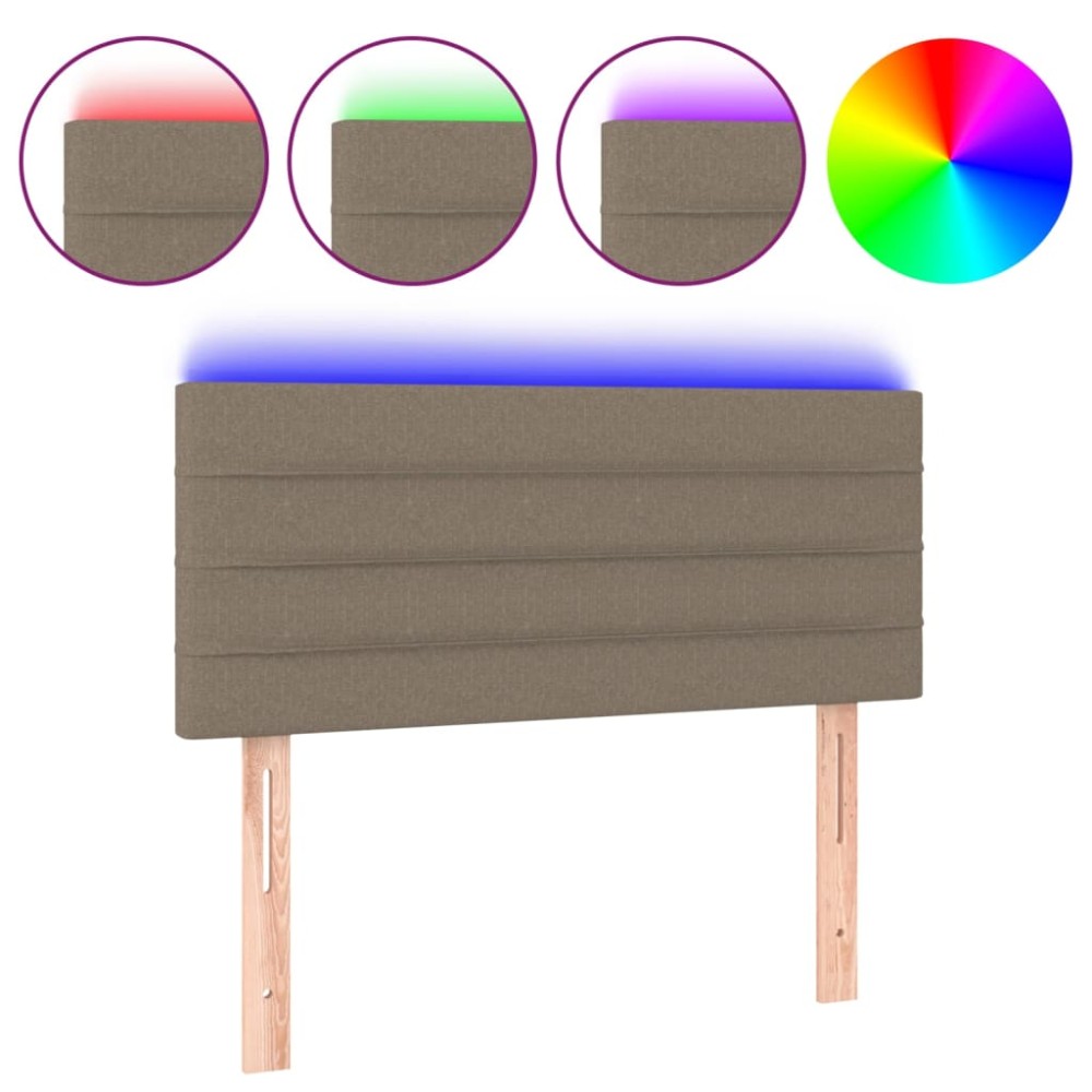 vidaXL Tăblie de pat cu LED, gri taupe, 80x5x78/88 cm, textil