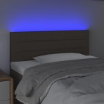 vidaXL Tăblie de pat cu LED, gri taupe, 80x5x78/88 cm, textil
