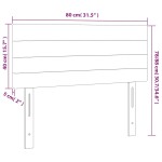 vidaXL Tăblie de pat cu LED, albastru, 80x5x78/88 cm, textil