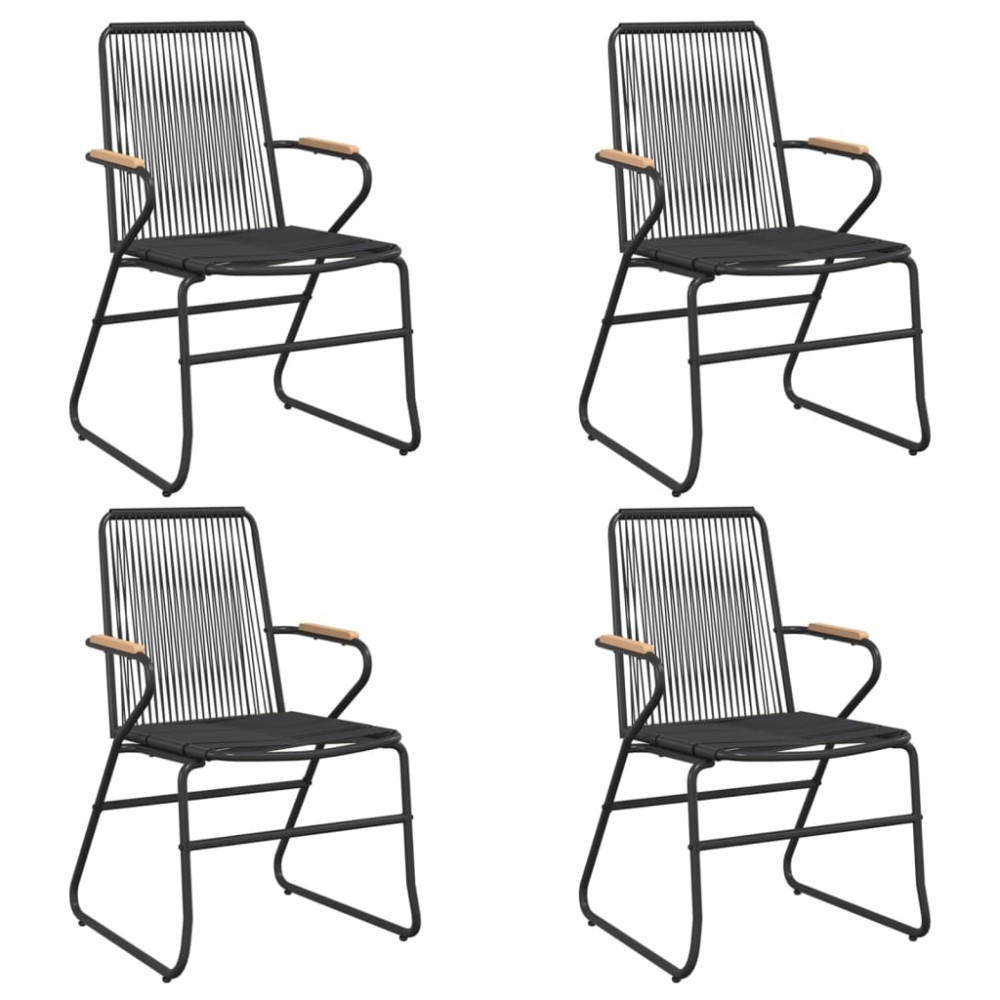 vidaXL Scaune de grădină, 4 buc., negru, 58x59x85,5 cm, ratan PVC