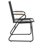 vidaXL Scaune de grădină, 4 buc., negru, 58x59x85,5 cm, ratan PVC