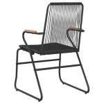 vidaXL Scaune de grădină, 4 buc., negru, 58x59x85,5 cm, ratan PVC