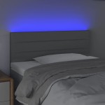 vidaXL Tăblie de pat cu LED, gri deschis, 100x5x78/88 cm, textil vidaXL Tăblie de pat cu LED, gri deschis, 100x5x78/88 cm, textil