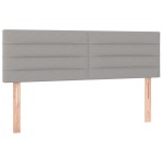 vidaXL Tăblie de pat cu LED, gri deschis, 144x5x78/88 cm, textil