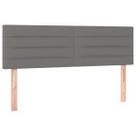 vidaXL Tăblie de pat cu LED, gri închis, 144x5x78/88 cm, textil