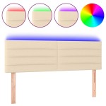 vidaXL Tăblie de pat cu LED, crem, 144x5x78/88 cm, textil vidaXL Tăblie de pat cu LED, crem, 144x5x78/88 cm, textil
