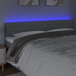 vidaXL Tăblie de pat cu LED, gri deschis, 160x5x78/88 cm, textil vidaXL Tăblie de pat cu LED, gri deschis, 160x5x78/88 cm, textil