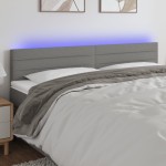 vidaXL Tăblie de pat cu LED, gri închis, 160x5x78/88 cm, textil vidaXL Tăblie de pat cu LED, gri închis, 160x5x78/88 cm, textil