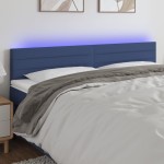 vidaXL Tăblie de pat cu LED, albastru, 160x5x78/88 cm, textil vidaXL Tăblie de pat cu LED, albastru, 160x5x78/88 cm, textil