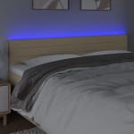 vidaXL Tăblie de pat cu LED, crem, 180x5x78/88 cm, textil