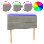 vidaXL Tăblie de pat cu LED, gri deschis, 80x5x78/88 cm, catifea vidaXL Tăblie de pat cu LED, gri deschis, 80x5x78/88 cm, catifea