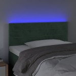 vidaXL Tăblie de pat cu LED, verde închis, 80x5x78/88 cm, catifea vidaXL Tăblie de pat cu LED, verde închis, 80x5x78/88 cm, catifea