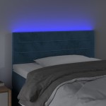 vidaXL Tăblie de pat cu LED, albastru închis, 80x5x78/88 cm, catifea