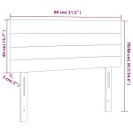 vidaXL Tăblie de pat cu LED, albastru închis, 80x5x78/88 cm, catifea
