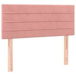 vidaXL Tăblie de pat cu LED, roz, 80x5x78/88 cm, catifea