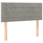 vidaXL Tăblie de pat cu LED, gri deschis, 90x5x78/88 cm, catifea vidaXL Tăblie de pat cu LED, gri deschis, 90x5x78/88 cm, catifea