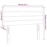 vidaXL Tăblie de pat cu LED, gri deschis, 90x5x78/88 cm, catifea vidaXL Tăblie de pat cu LED, gri deschis, 90x5x78/88 cm, catifea