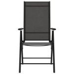 vidaXL Scaune de grădină pliante, 6 buc., negru, textilenă