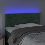 vidaXL Tăblie de pat cu LED, verde închis, 90x5x78/88 cm, catifea vidaXL Tăblie de pat cu LED, verde închis, 90x5x78/88 cm, catifea